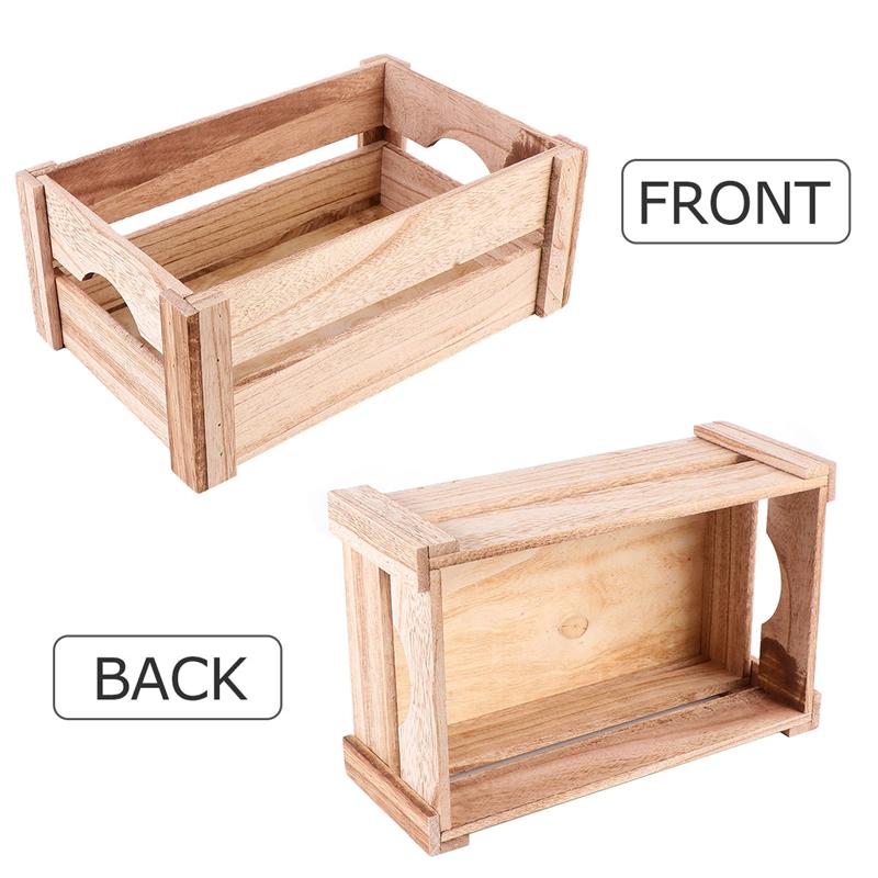 Ganeck 1 X Wooden Stoage Box Display Basket Stoage