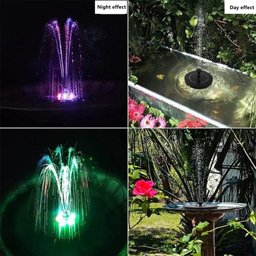 Mini Solar Water Fountain Pool Pond Waterfall Fountain Garden Decoration Outdoor Bird Bath Solar Powered Fountain Floating Water