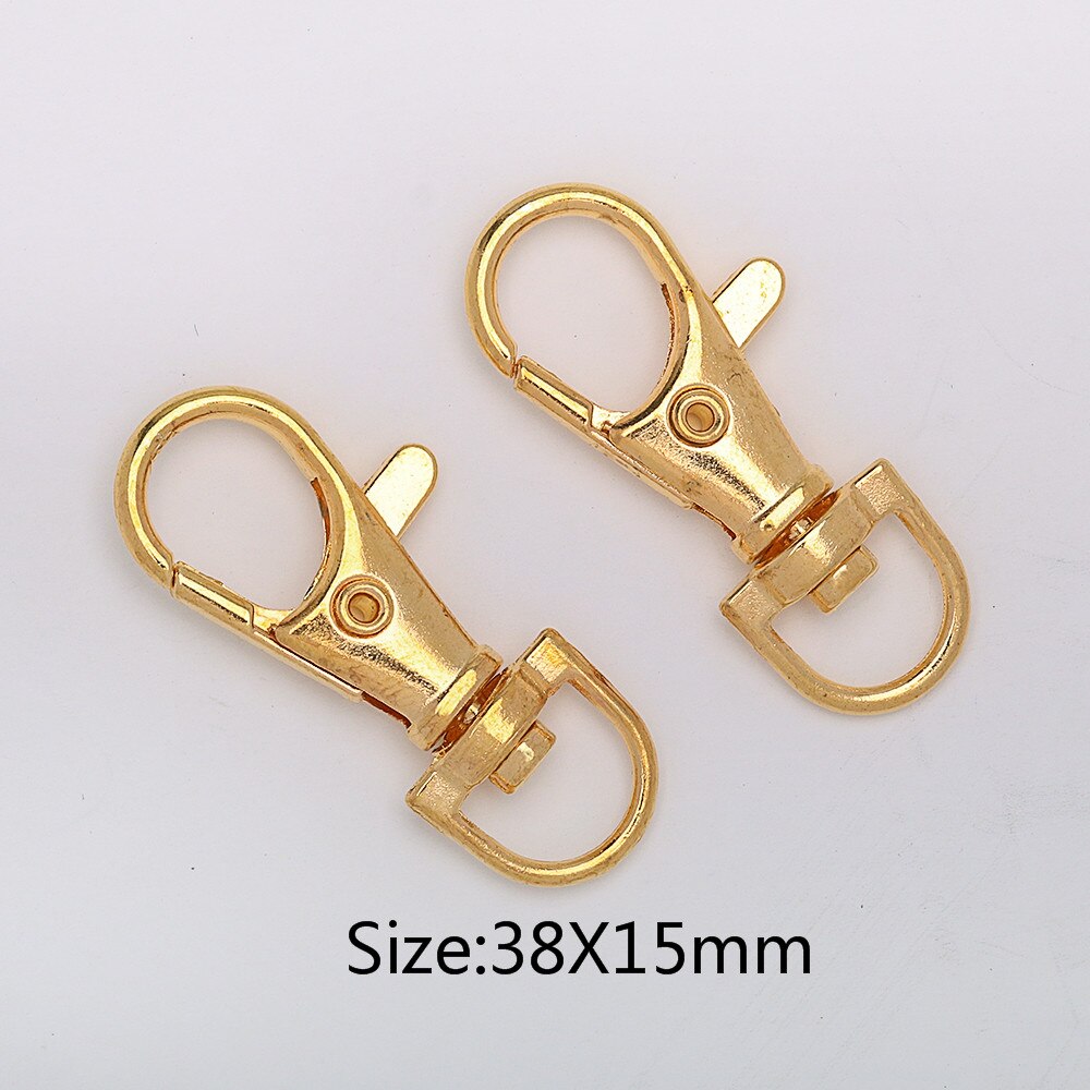 10Pcs Kleur Verf Bakken Sleutelhangers Sleutelhanger Sleutelhanger Voorjaar Gesp 8 Woord Gesp Garnalen Gesp Zak Gesp Sieraden accessoires: Gold