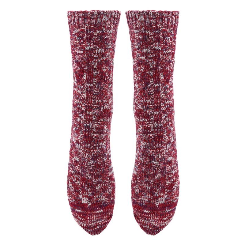 Efterår vinter kvinder blød sne strikning uldsokker vintage damer varme tykkere sokker basic sox kvindelige sportssokker: Rød