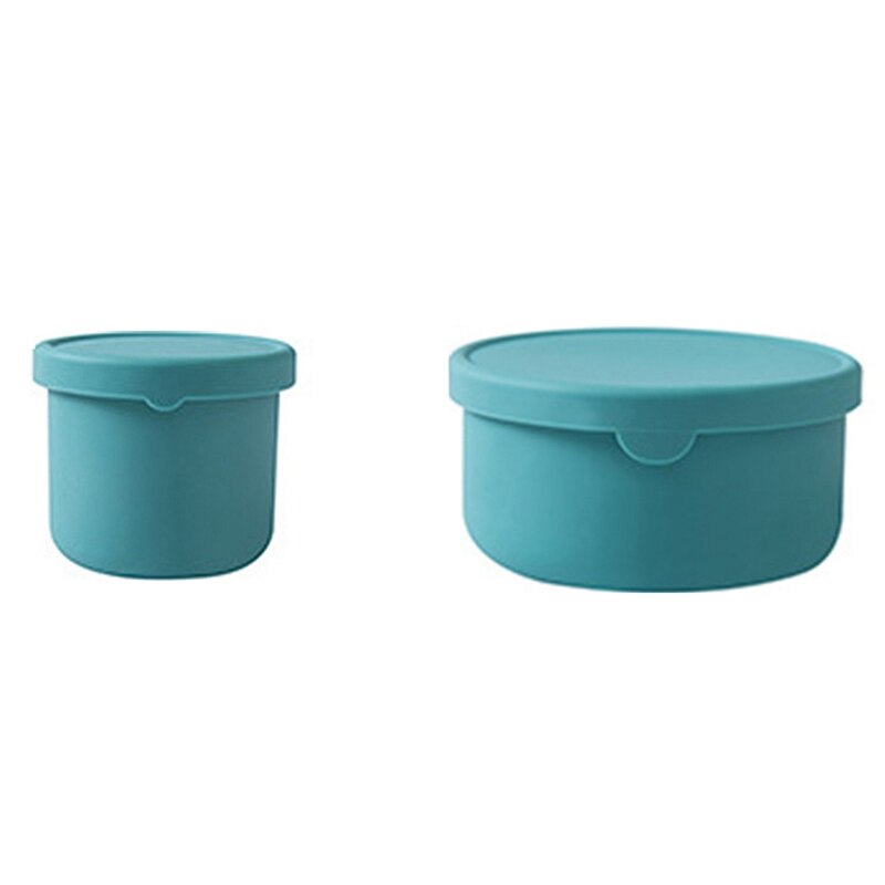 2PCS Sealed Lid Silicone Food Storage Container for Kitchen Lunch Box Meal Container: MULTI