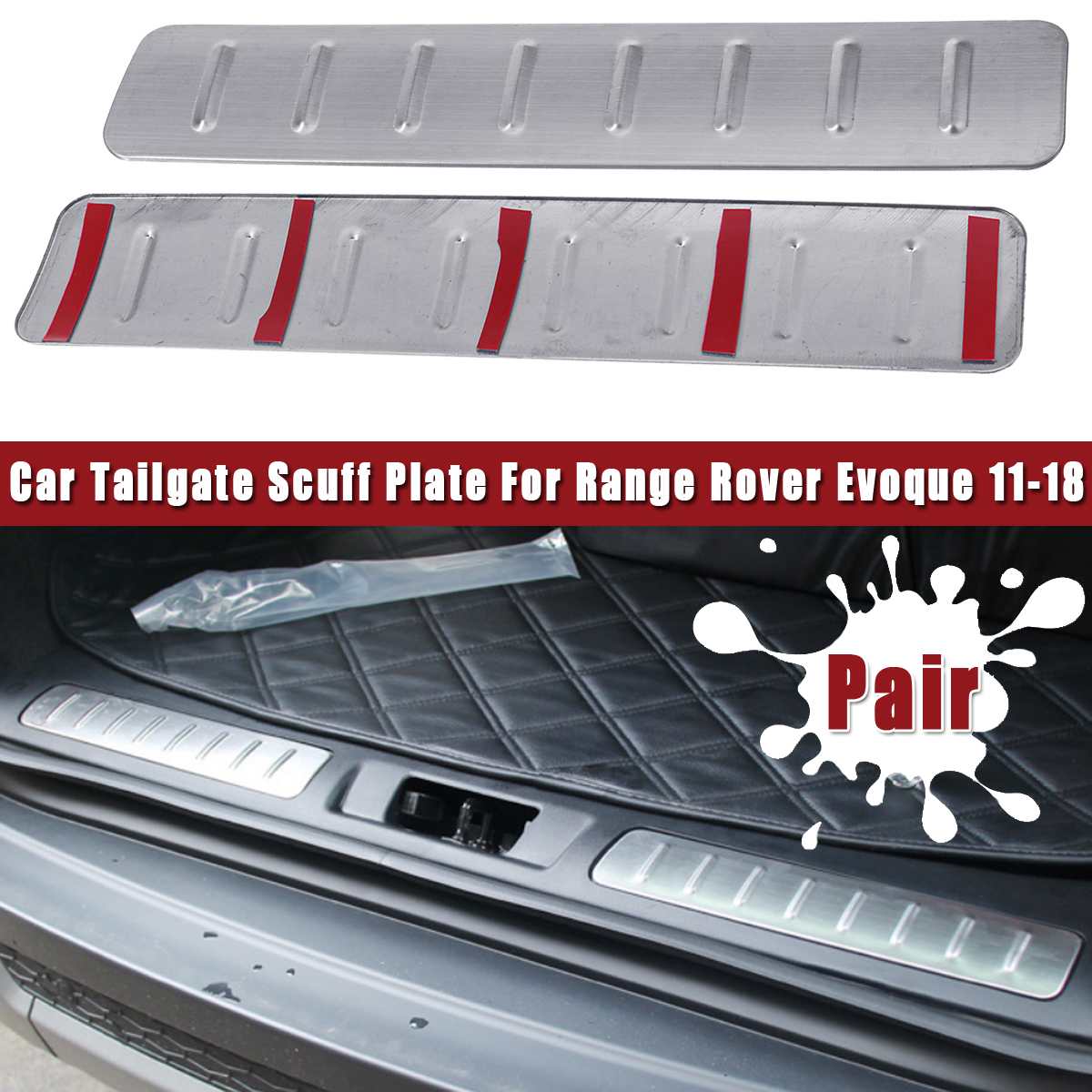 Stainless Steel Door Sill Scuff Plates Car Tailgate Door Sill Protector RRI226 LR061593+LR025363 For Range Rover Evoque 11-18