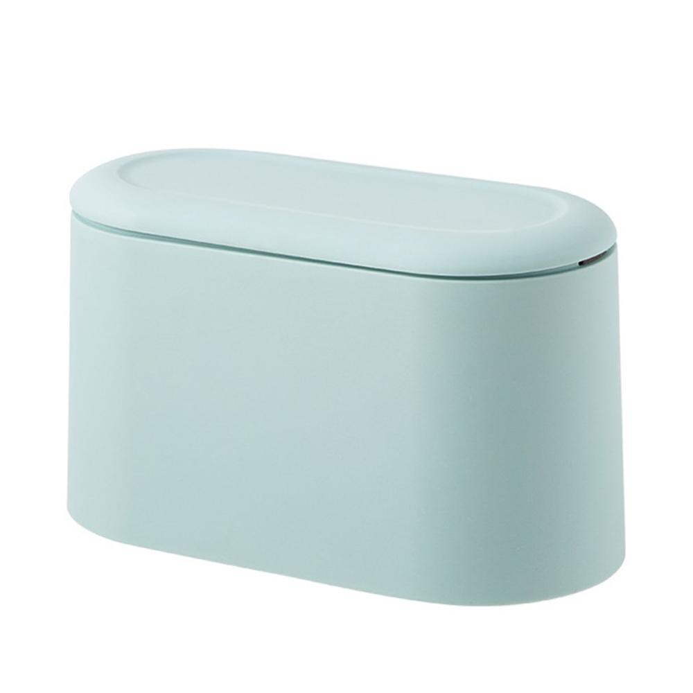 Mini Desktop Trash Can Push-up Cover Double-layer Trash Bin PP Countertop Wastebasket Press Neutral /: Blue