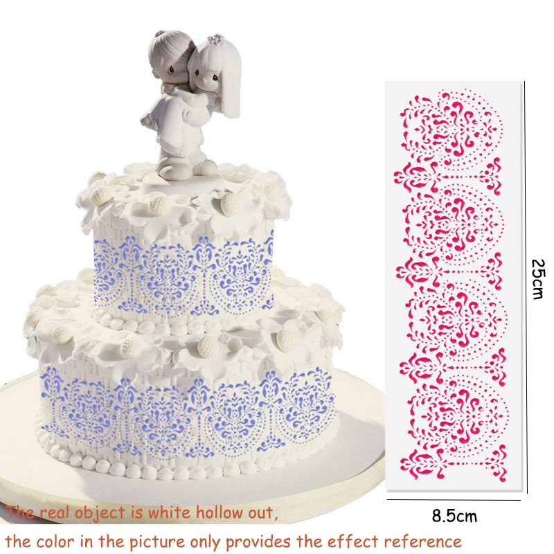 DIY Stil Schokolade Fondant Druck Schablone Hohl Zucker Sieb bilden Hochzeit Kuchen Schablone Rand Dekoration Vorlage Backen Werkzeuge: 75053