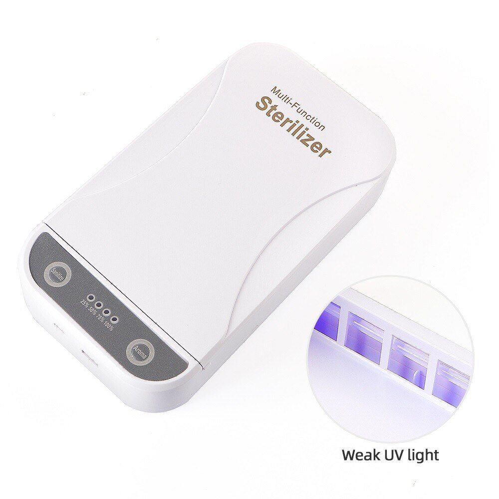 UVC Sanitizing Box Jewelry Mobile Phone Cleaning Personal Disinfection Household Travel Phone Jewelry Cleaning UV Sterilizer: Weak-UV-light