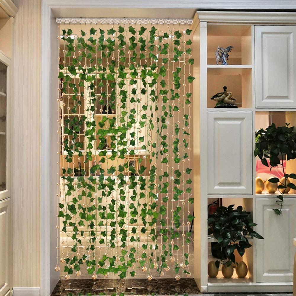 100 led slingor med 12 pack konstgjorda murgröna blad växter vinranka hängande krans för bröllop hem trädgård kontor väggdekoration