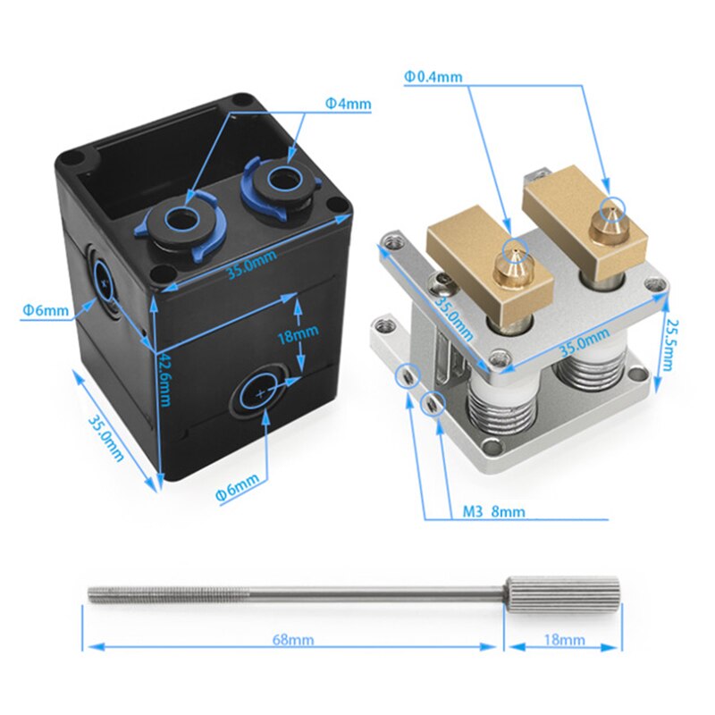 for NS0163 Ultimaker 2 Dual Print Head Extruder Full Kit