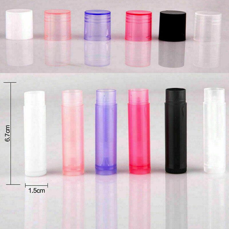 Tubos de bálsamo labial vacíos a granel, 5g, 5ml, con fondo giratorio, envase de bálsamo labial transparente rellenable para maquillaje cosmético DIY, 10 Uds.