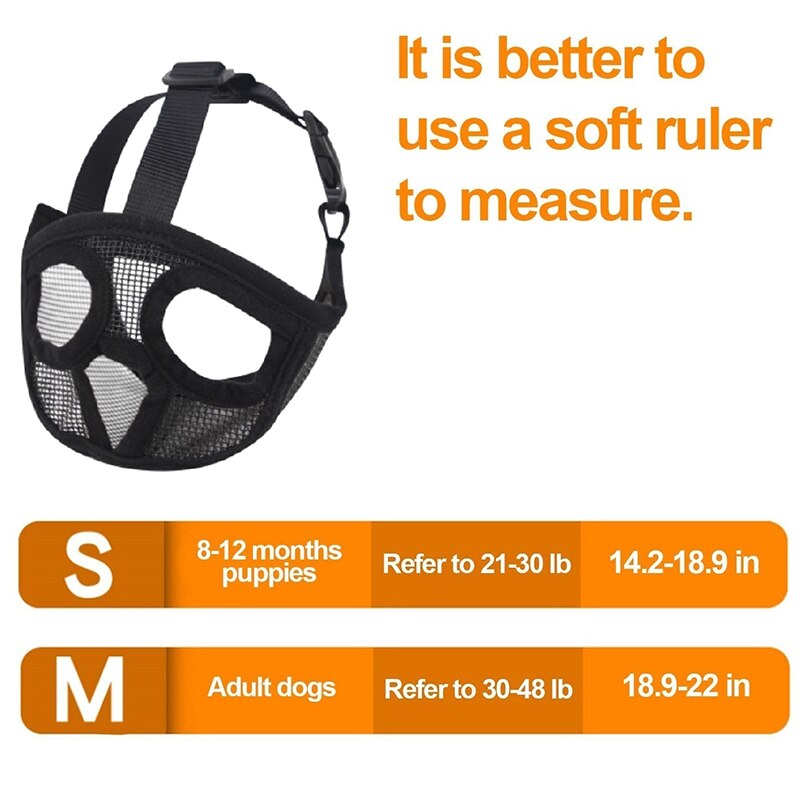 Short Snout Dog Muzzles- Adjustable Breathable Mesh Bulldog Muzzle for Biting Chewing Barking Training Dog Mask