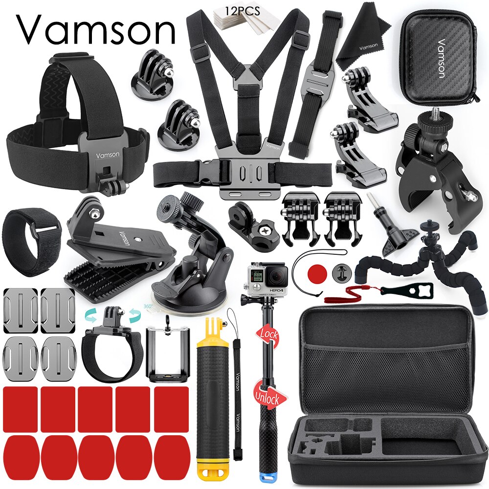 Vamson Accessories for GoPro Hero 10 9 8 7 6 Chest Strap Motorcycle Clamp Collection Box for Xiaomi Yi 4K for Insta 360 VS153C: VS153C