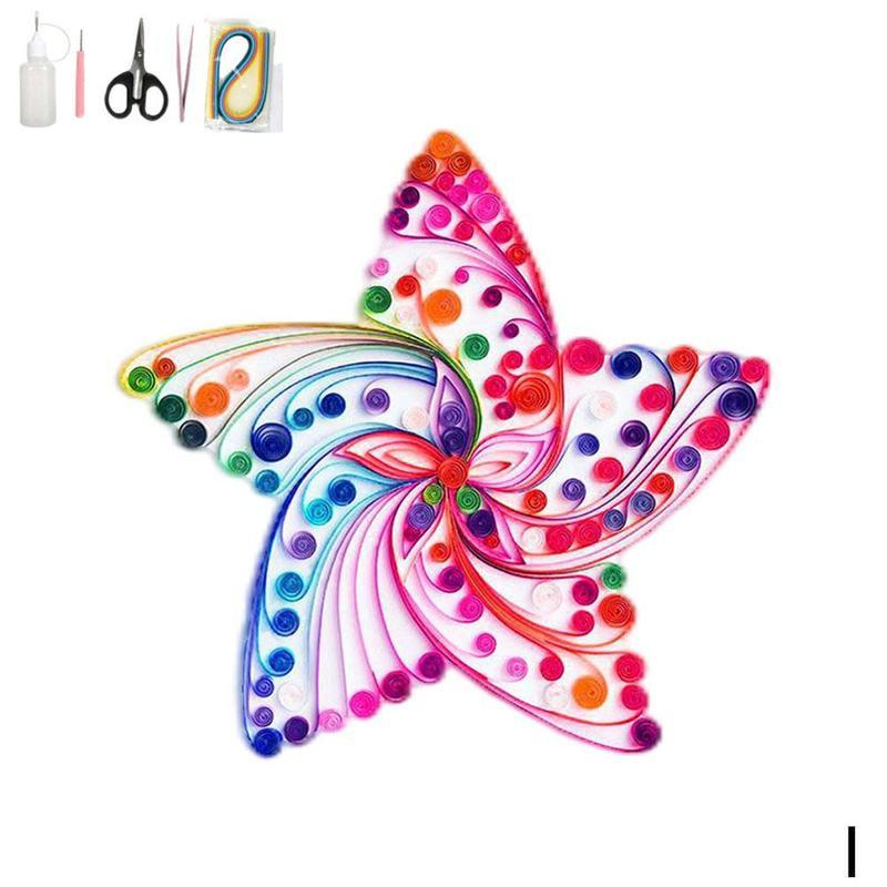 DIY Paper Art Parrot Animal Quilling Paper Set Craft Paper Quilling Kit Home Decor 3D Origami Collage Quilling Tools Set: I