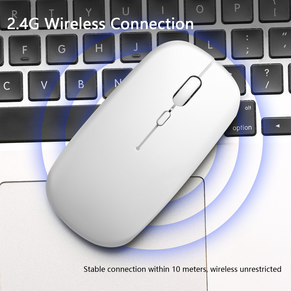 Wireless Dual Mode Mouse, Optical Mouse with Bluetooth and 2.4G connectivity, Ergonomic , Adjustable DPI for PC/Laptop