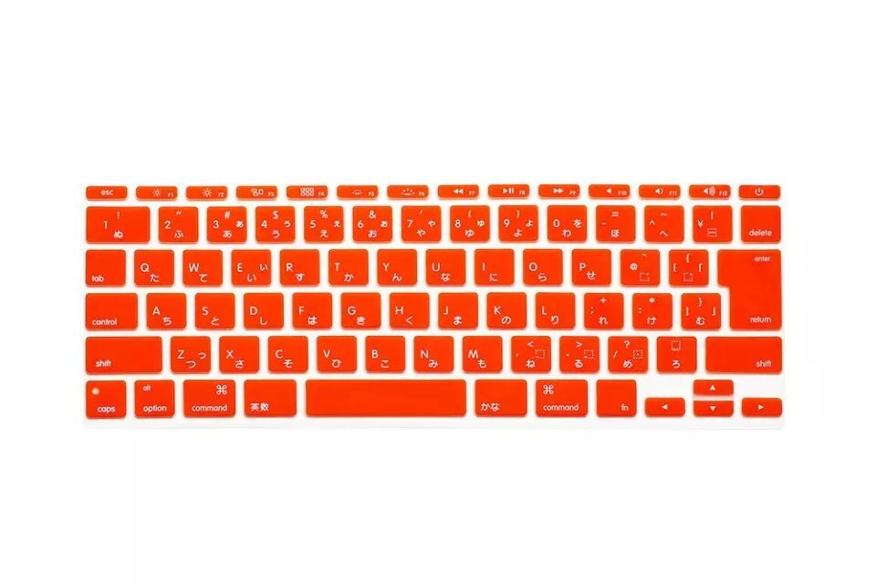 Japonais anglais japon JP Version Silicone clavier couverture peau protecteur couverture pour Apple MacBook Air 11 "11.6 pouces A1465 A1370: Orange