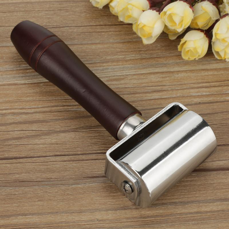Leather Roller Glue Edges and Crease Leather Tools HandMade DIY Wood Handle Blankholder Platen Tools Leather craft Rollers
