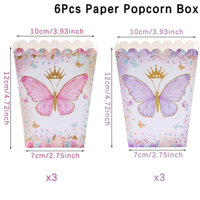 Caixa de presente de doces borboleta rosa roxo borboleta decorações de festa de aniversário crianças suprimentos de casamento chá de bebê caixa de biscoitos