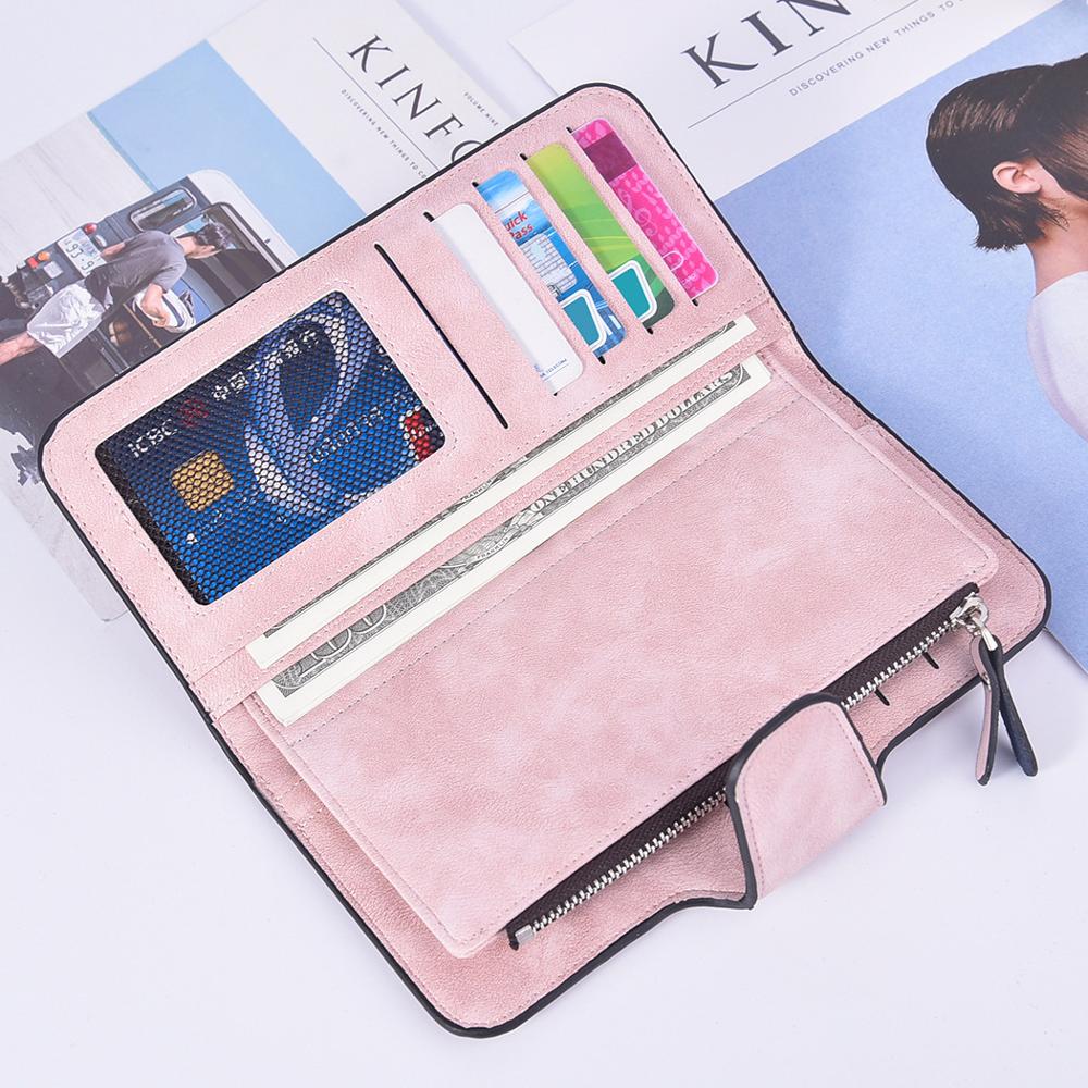 Catei karrui spænde damer koreansk tegnebog stor kvindelig taske multi-kort position damer tegnebog frostet tofarvet stof