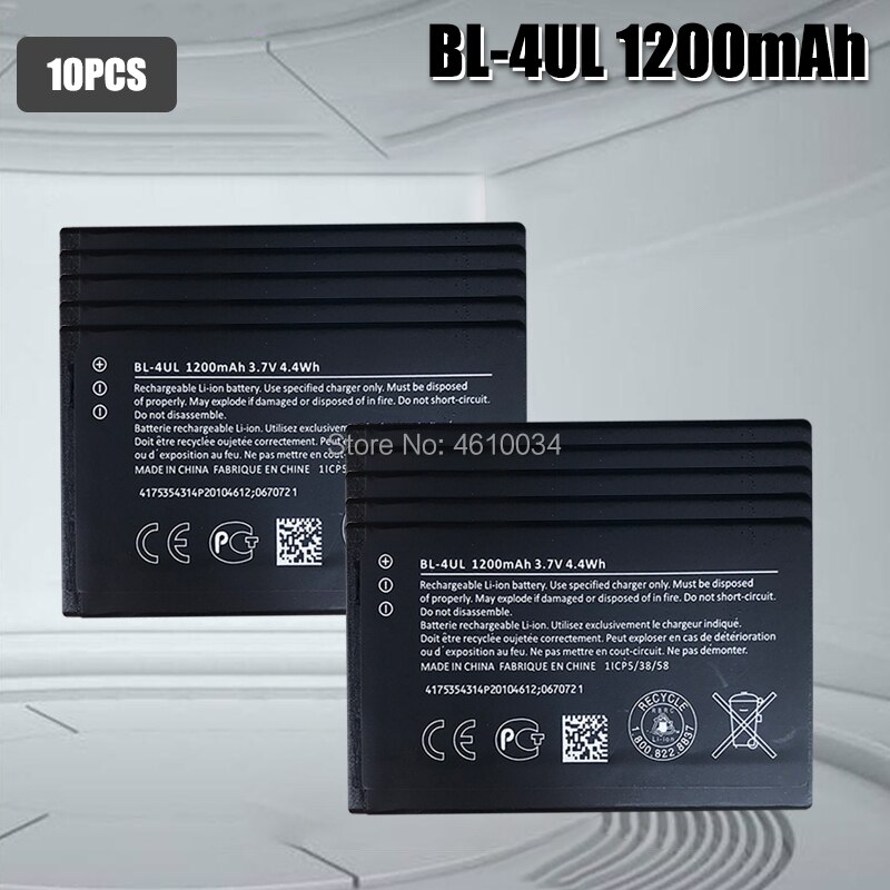 Wysokiej jakości 1200mAh BL 4UL BL-4UL baterii dla Nokia Lumia 225 330 RM-1172 RM-1011 RM-1126 baterii BL4UL: 10pcs