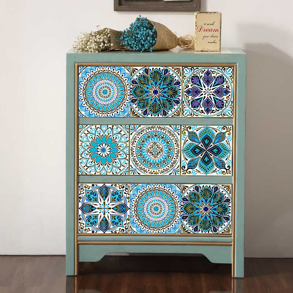 10pcs European Style Tiles Sticker Retro Pattern P... – Vicedeal