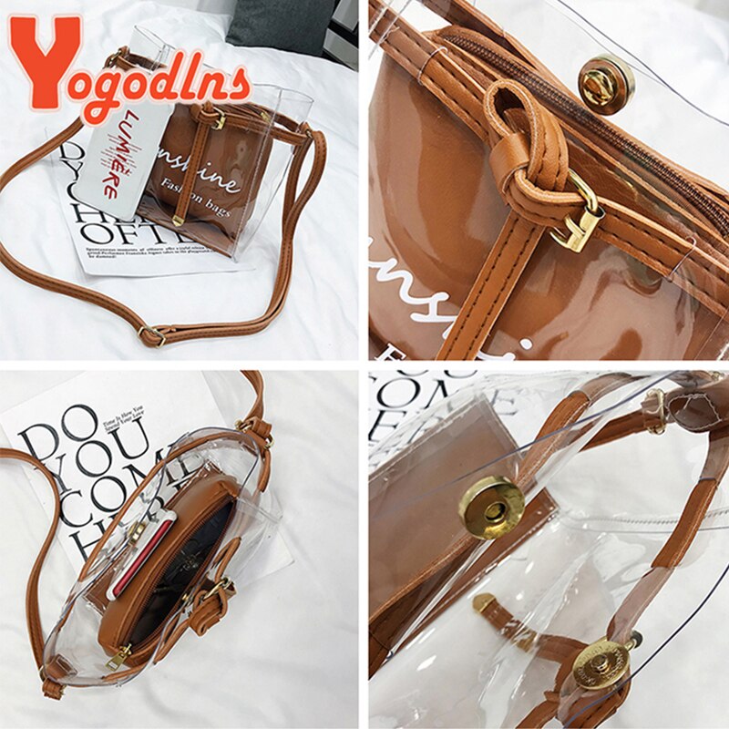 Yogodlns sacs à bandoulière pour femmes dame Transparent épaule gelée paquet été sac à main téléphone sac bolsa