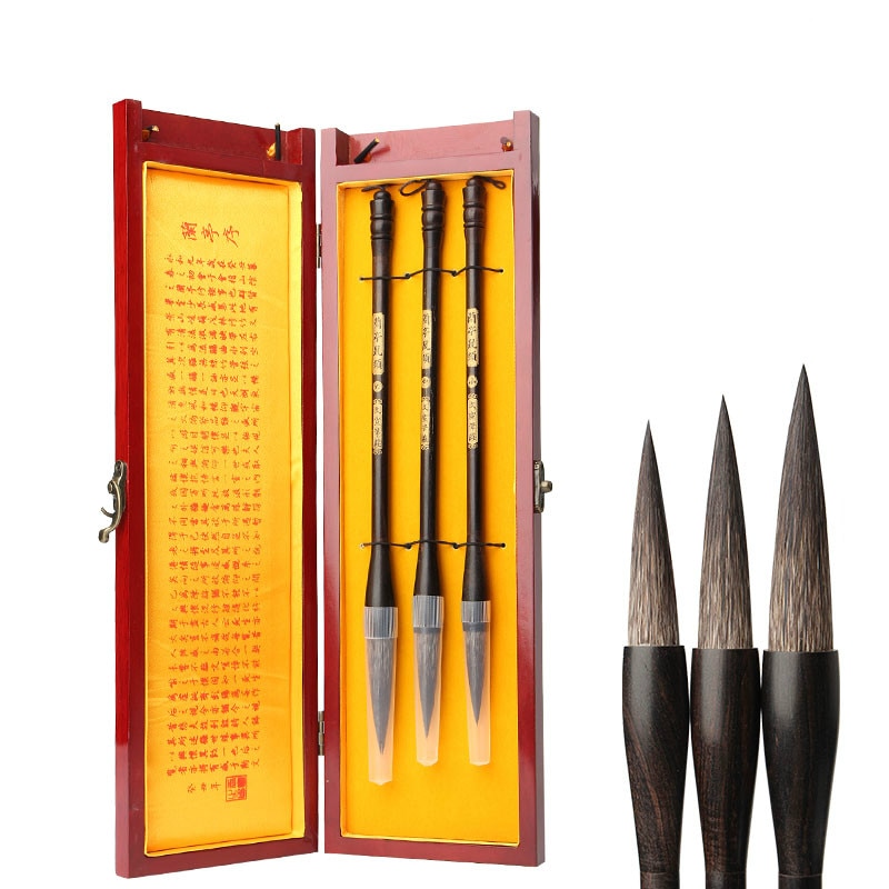 Luxe Muis Snorhaar Borstel Pen Traditionele Chinese Kalligrafieborstel Schrijven Tekening Reguliere Scrip Chinese Schilderen Borstel Set