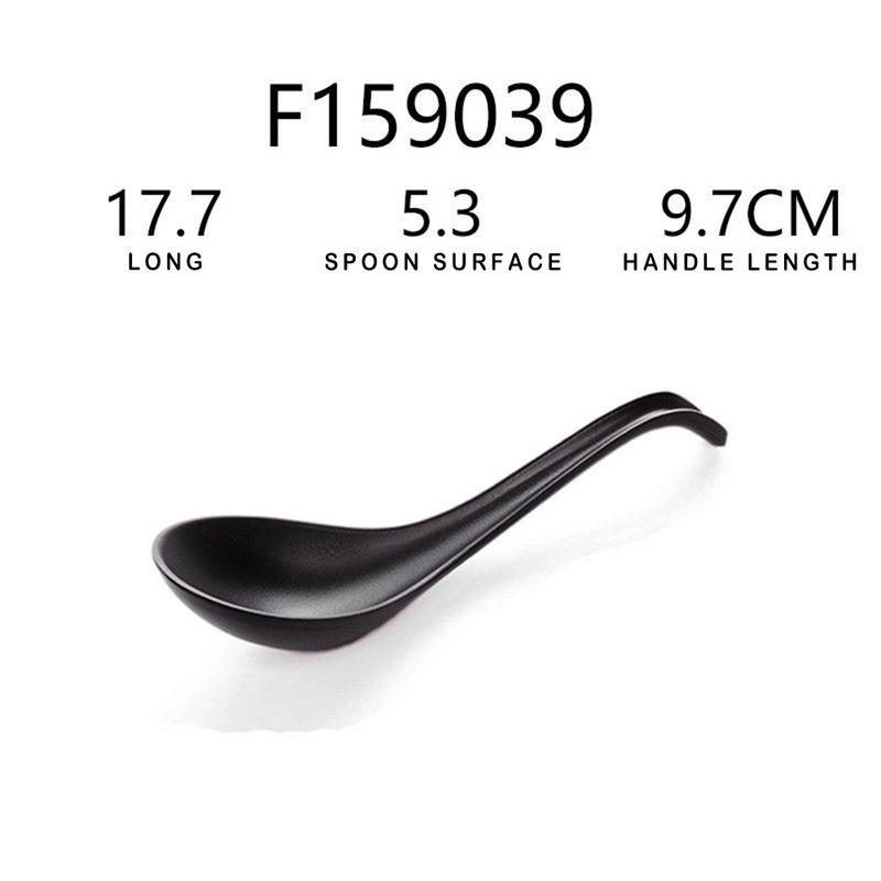 Black Soup Spoon Ramen Soup Bowl Multi-Size Plastic Spoon Ladle Buffet Restaurant Tableware Supplies DH