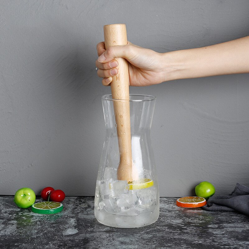 Beech Pestle Wooden Cocktail/Crushed Popsicle Lemon Pressed Juice Popsicle/Bar Milk Tea Mixing Stirring Stick