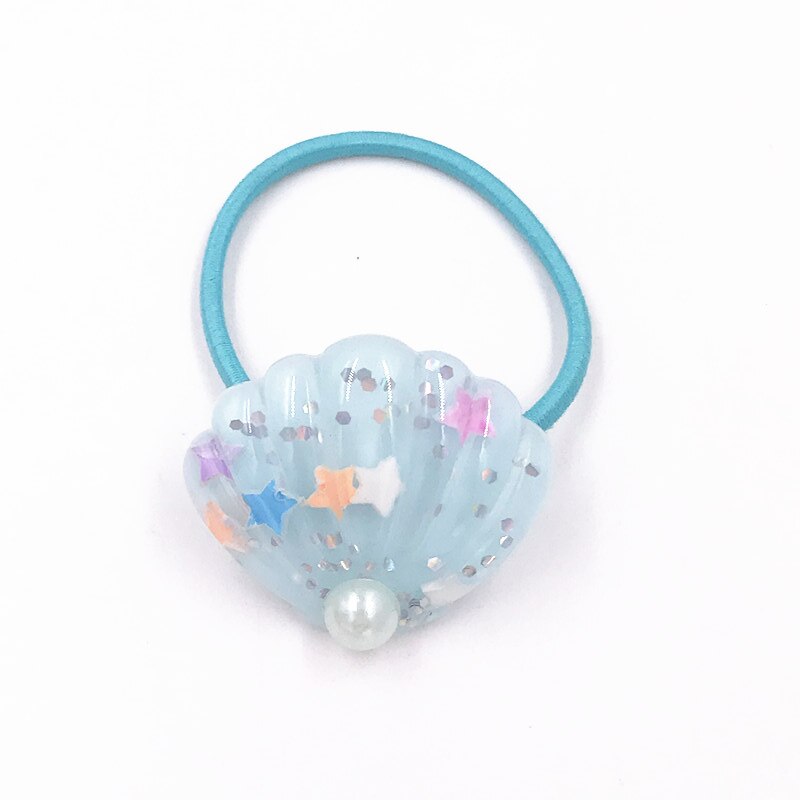 1 pièces scintillant coeur étoile de mer sirène queue bandeaux enfants élastiques bandes de cheveux enfants femmes bandes de caoutchouc filles cheveux corde