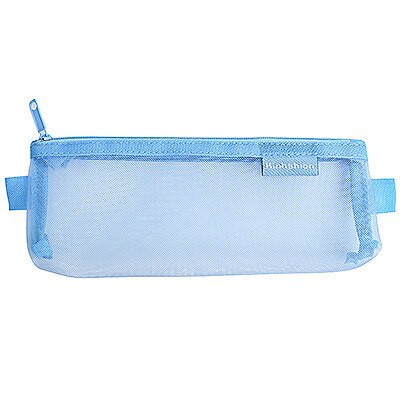 1 st enkel transparent mesh pennfodral kontor student pennfodral nylon skolmaterial färg penna box: 337