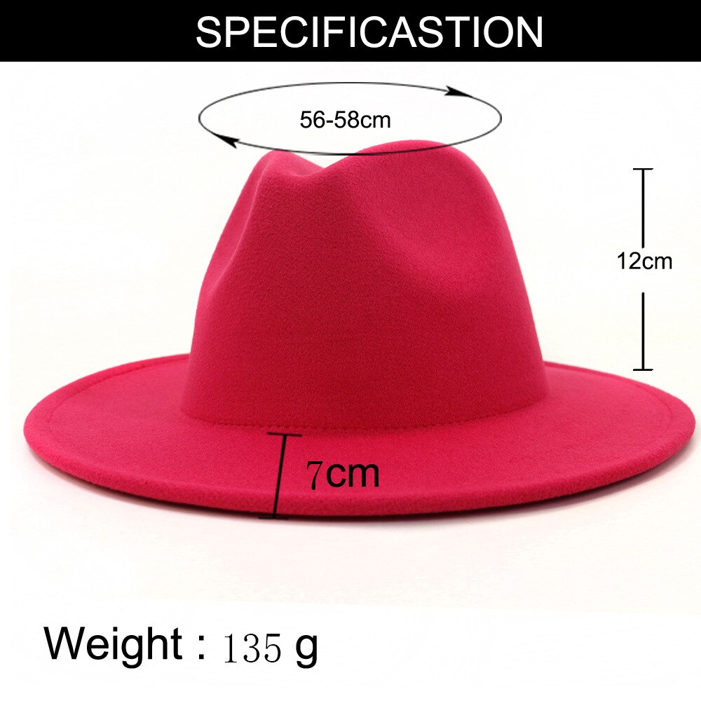QBHAT Pink and Lime Green Patchwork Wool Felt Fedora Hats Women Large Brim Panama Trilby Jazz Cap Derby Hat Sombrero Mujer