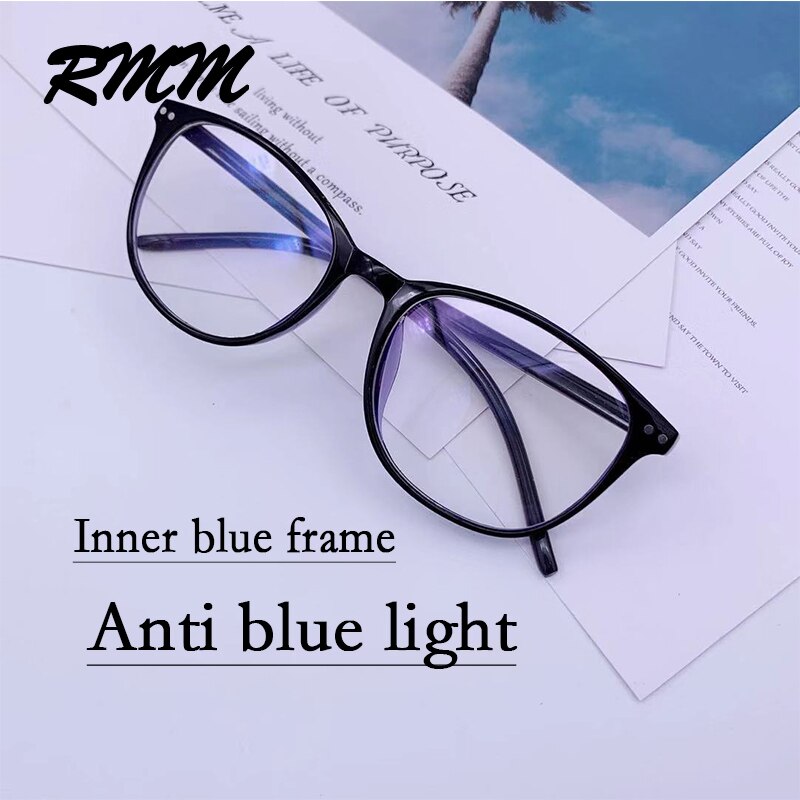 RMM Retro Square round Frame Plain Glasses Anti blue light glasses Women&Men Optical Spectacle Glasses Myopia Eyeglasses Frames: 8