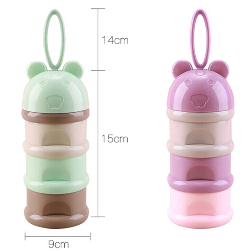 3 Layer Overhaast Babyvoeding Containers Doseur Lait Moedermelk Opbergtas Fruit Cartoon Baby Melkpoeder Doos Snack Bear