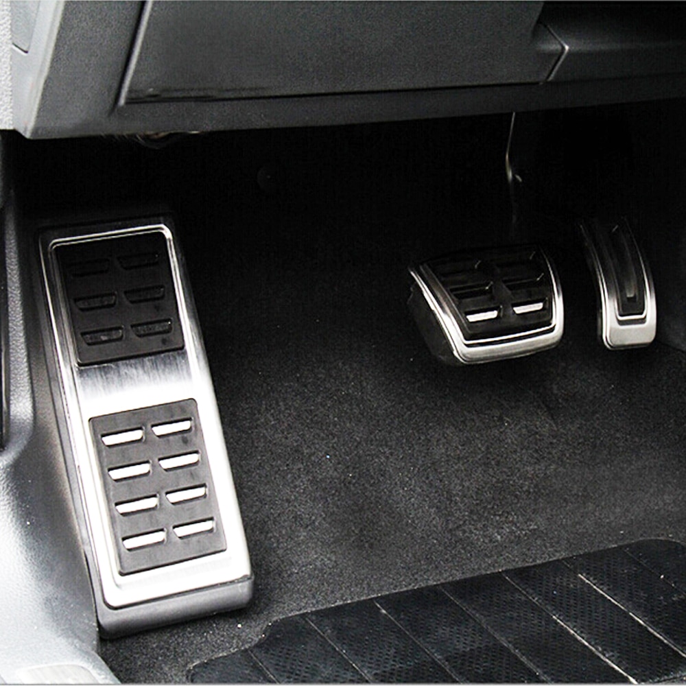 Auto Edelstahl Auto Kraftstoff Bremspedal Rest Fuß Pedale Abdeckung für Volkswagen VW Skoda Kodiaq LHD
