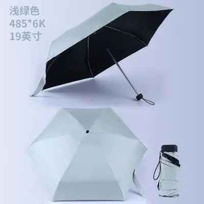 Ombrello da uomo portatile mini ombrelli tascabili prevenire l&#39;ombrello pieghevole a cinque pieghe da donna pieghevole antipioggia Uv: leggero verde