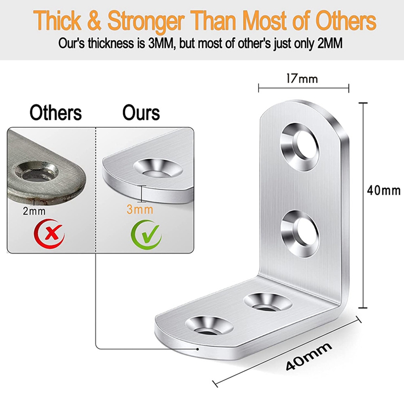 L Bracket Corner Brace, Duty Joint Right Angle Brackets, Stainless Steel Corner Brackets