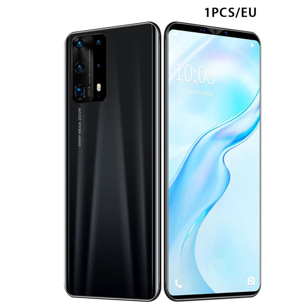 Dual-Core P40 Pro Smartphone 5 Inch Screen Smartphone 512M+4G Android Smartphone 3D Glass Plated Back Cover: EU Black