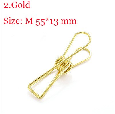 20 pcs/1 lot Cute Metal Binder Clips Clips Small Craft Photo Pegs office bookmarks Kawaii Stationery 5 Color Size S M L: Gold Size M