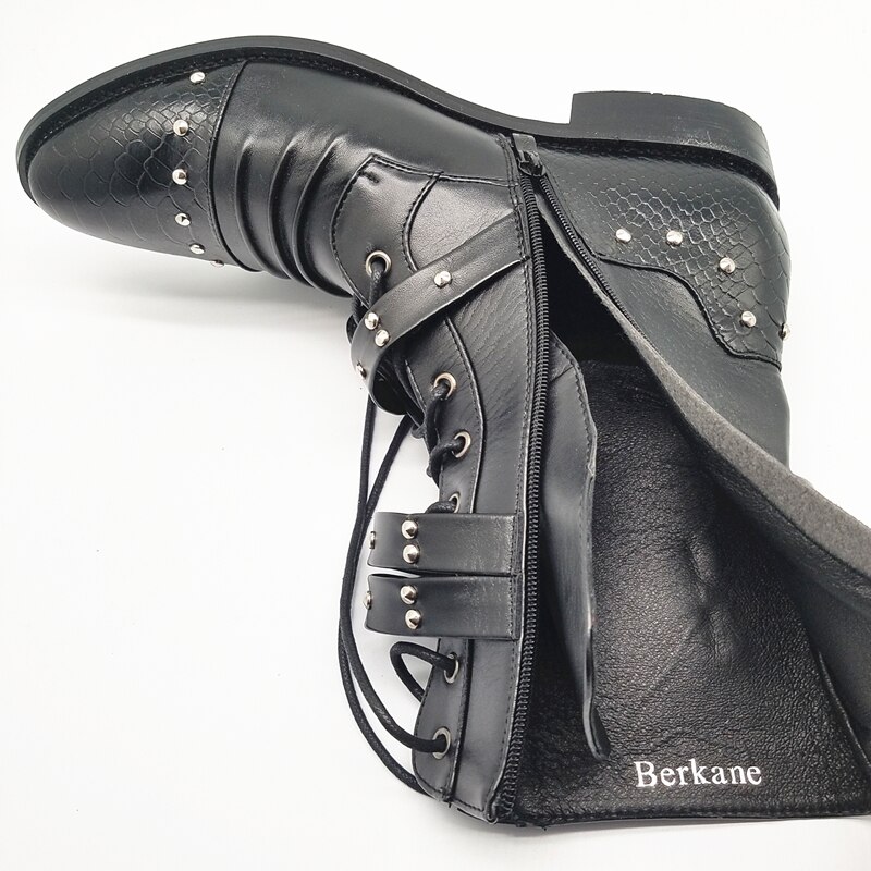 gotisch Punk Stiefel Männer Leder Pu Spitz Warmen Winter plüsch Schwarzes ist hingefallen Freizeitschuhe Männlichen Motorrad Botas hombre heißer