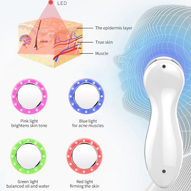Led ultralyd mini kin rejuvenation rf lifting skønhedsterapi høj intensitet fokuseret dyb rengøring hud anti rynke værktøj