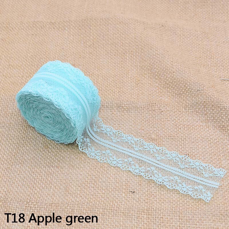 10 m/lot 4cm dentelle Tulle rouleau tissu bobine de mariage bricolage décoration bébé douche Tutu anniversaire décor fête fournitures décoratives: T18 Apple green