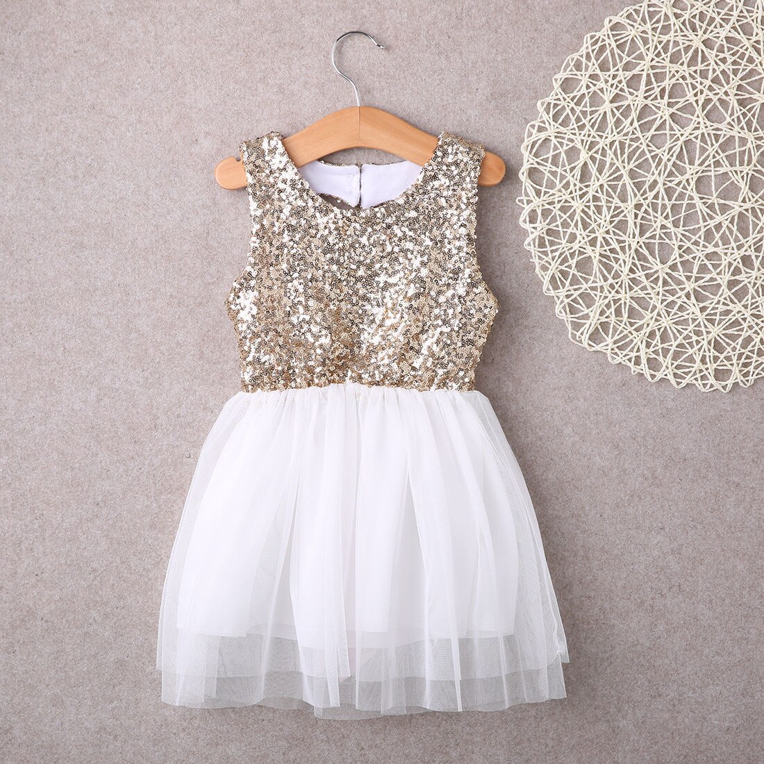 3-10Y Children Baby Girl Dress Clothing Sequins Party Gown Mini Ball Formal Love Backless Princess Bow Backless Gown Dress Girl