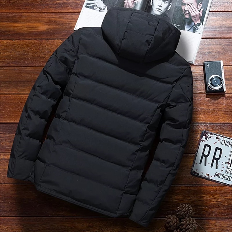 Vinterjacka för män casual parkas ytterkläder vattentät tjockare varm huvjacka ytterkläder plus storlek 3xl 4xl 5xl