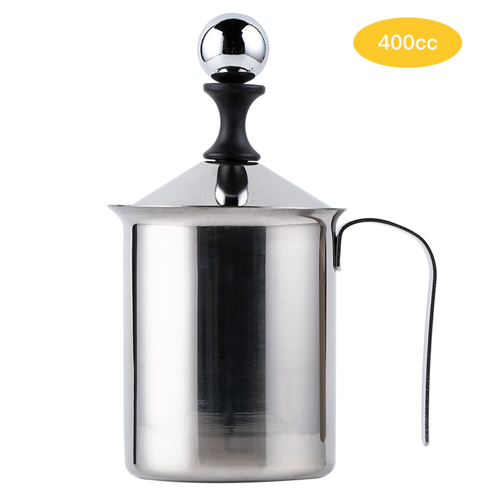 304 Stainless Steel Hand Pump Milk Frother & Creamer Stainless steel hand frother 400/800ml: 400cc