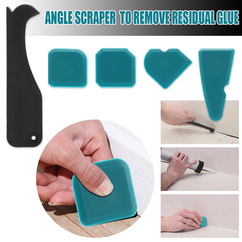 5pcs/Set Multi-angle Caulk Plaster Trowel Silicone Sealant Spreader Spatula Scraper Cement Caulk Removal Construction Tools