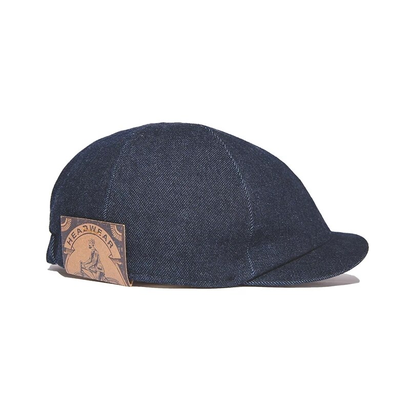 Gorros de tela vaquera de gran tamaño para hombre, gorra plana clásica informal, Vintage, soporte elástico, talla única, Retro: 1