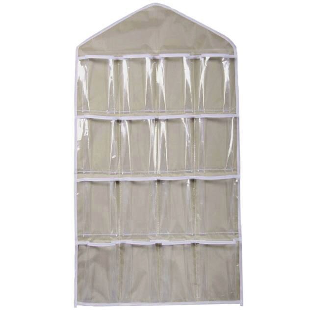 Top Selling Wardrobe 16Pockets Socks Clear Hanging Bag Bedromm Organizer Tools Underwear Bra Storage Organizers: A