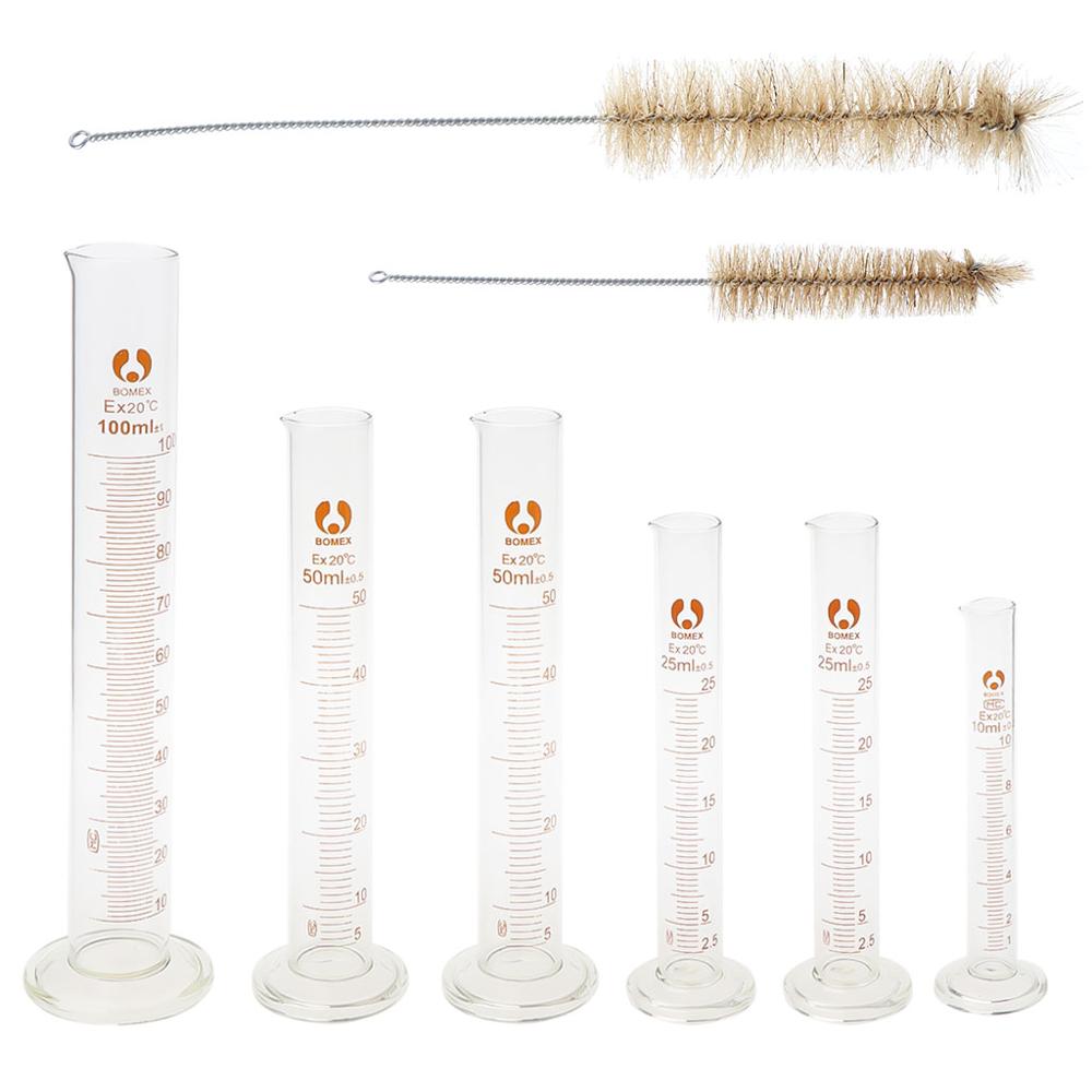 10ml 25ml 50ml 100ml Graduated Cylinder Measuring Tool Chemistry Cylinder Set Lab Glass Measuring Container