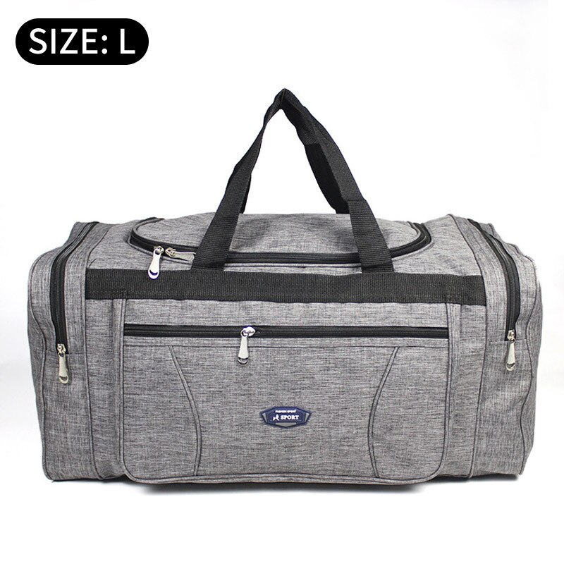 Women Men Oxford Travel Duffel Bag Carry on Luggage Bag Men Tote Large Capacity Weekender Gym Sport Holdall Overnight Bag ZL218: Big Gray