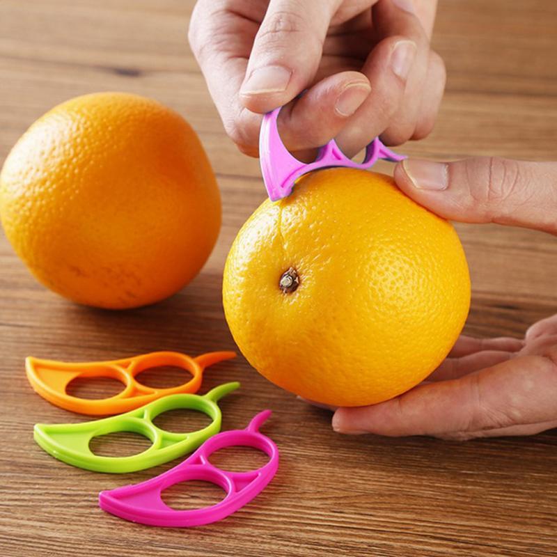 5/2/1Pcs Oranje Dunschiller Mini Plastic Creatieve Citroen Fruit Stripper Opener Citrus Granaatappel Peelers Mes keuken Gadgets