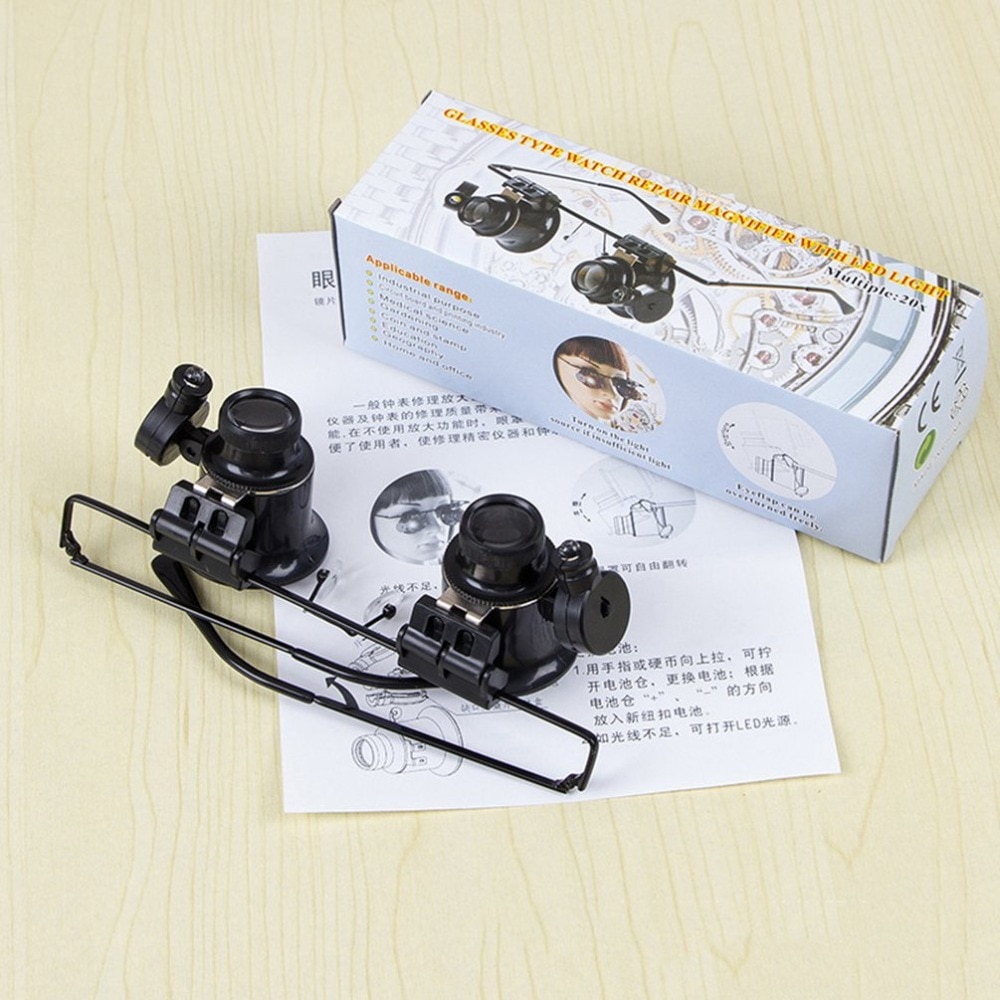 LED Vergrootglas Bril Vergrootglas Mini Loupe Lens Vergrootglas Glas Met Led Light Horloge Juwelier Microscoop
