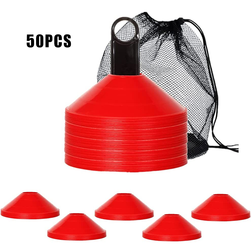 Conos de fútbol Disc Con con bolsa de transporte y soporte, marcadores de campo para entrenamiento de agilidad, conos deportivos, equipo de entrenamiento de fútbol, entrenamiento: Amarillo claro